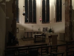 View of Lady Chapel lit at night